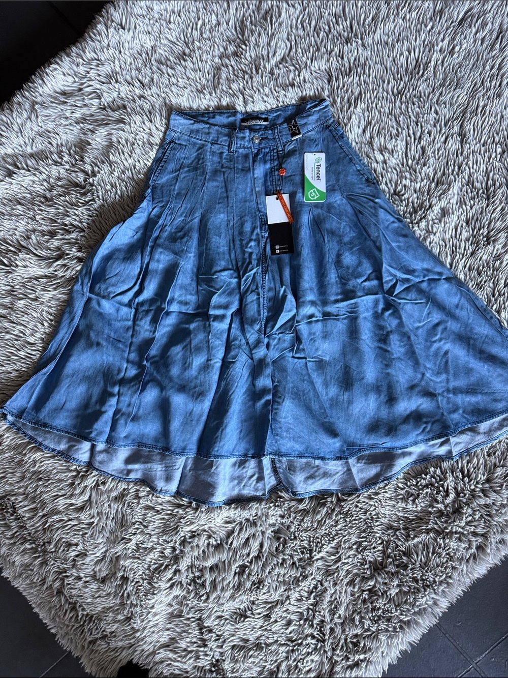 Vibrant Denim-Blue Circle Skirt